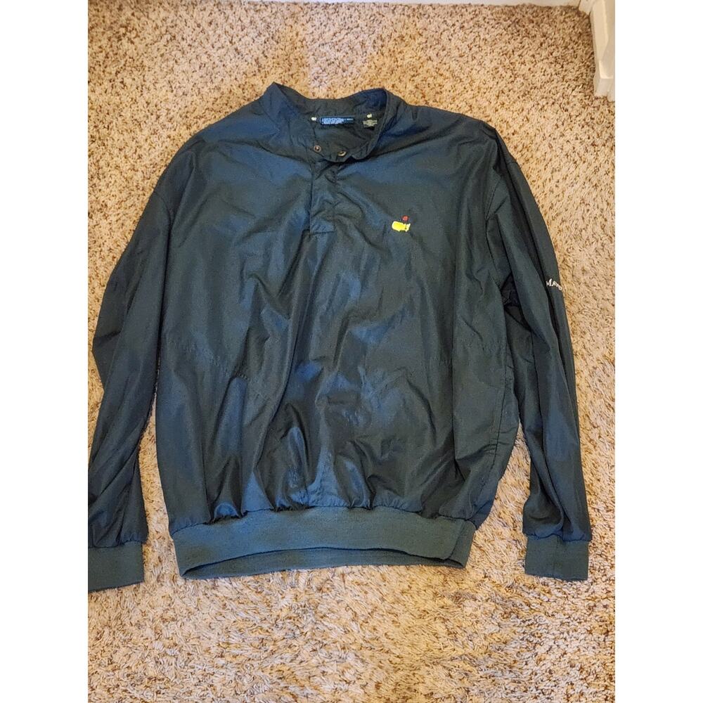 Masters Collection 1/4 Snap Button Windbreaker Golf Pullover Jacket Green Sz XL